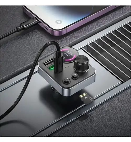 Автомобільний FM модулятор (трансмітер) Hoco E86 2хUSB Type-C PD48W + QC3.0 - фото 3
