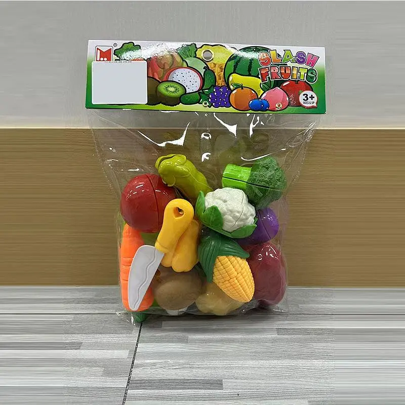 Ігровий набір муляжів овочів та фруктів на липучках Slash Fruits з ножем (1273B)