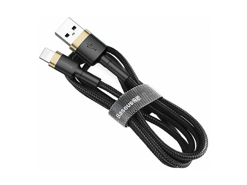 Кабель BASEUS Cafule Cable USB For Lightning 1.5A 2m Gold+Black (CALKLF-CV1) - фото 4