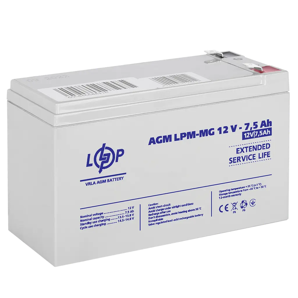 Аккумулятор мультигелевый LPM-MG 12V - 7.5 Ah - фото 2