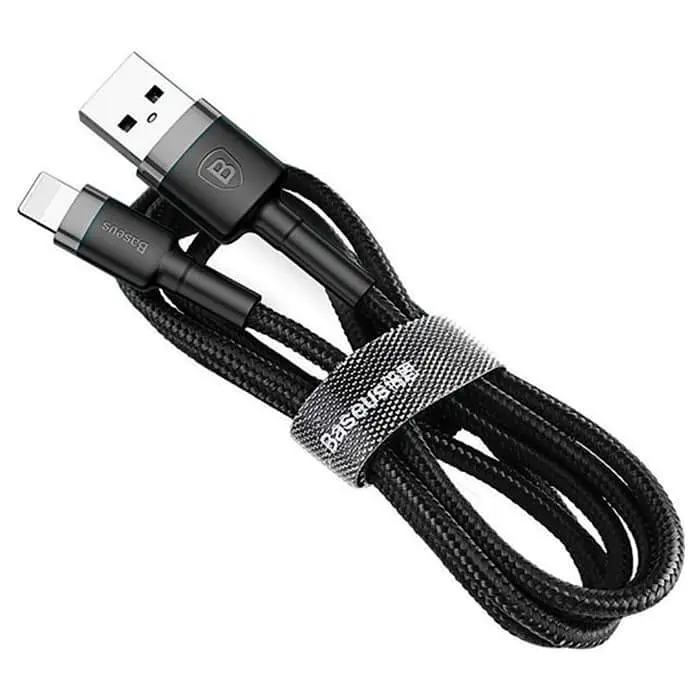 Кабель Baseus Cafule Lightning 2.4A (1m) gray/black (CALKLF-BG1) - фото 2