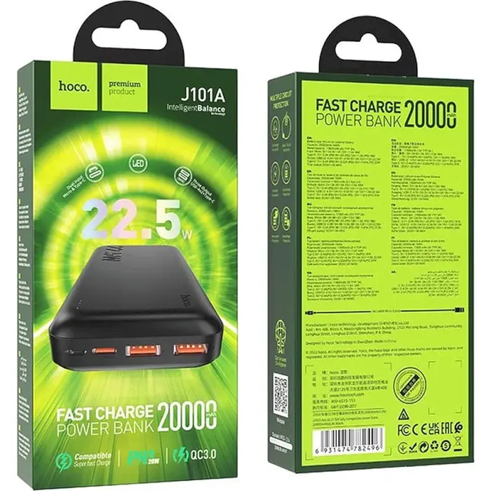 Повербанк Hoco J101A 20000 mAh Black - фото 5