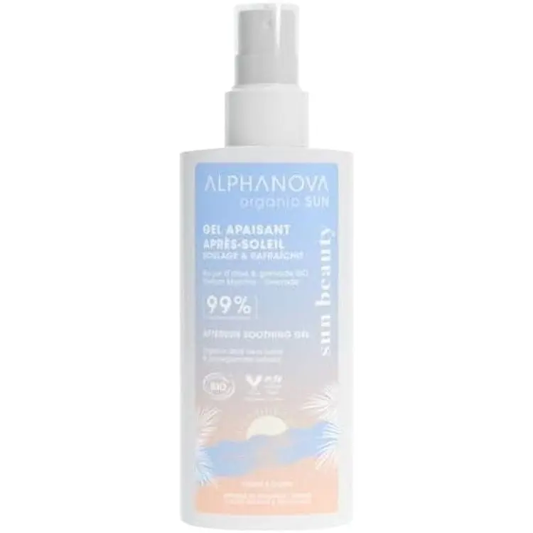 Гель-спрей після засмаги Alphanova Organic Sun з алое вера органічний заспокійливий охолоджувальний 125 мл