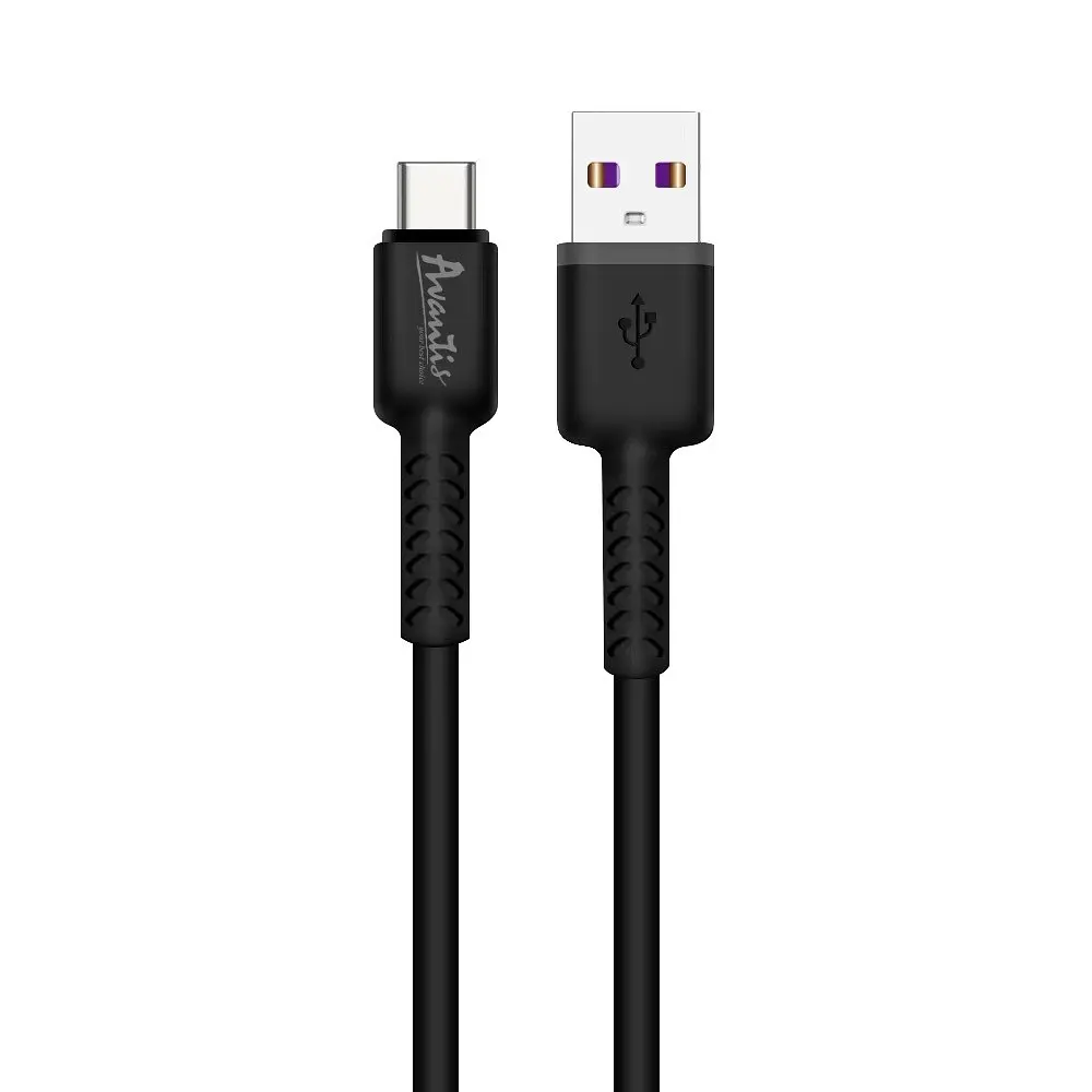 Кабель Avantis AC-85t Silicone USB – Type-C- чорний