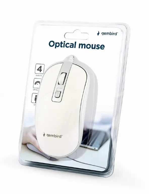 Миша Gembird MUS-4B-06-WS USB White/Grey - фото 2