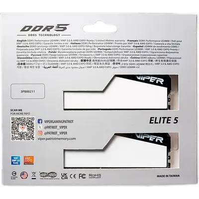 Модуль памяти для компьютера DDR5 32GB (2x16GB) 5600 MHz Viper Elite 5 Patriot (VEB532G5636KW) - фото 16