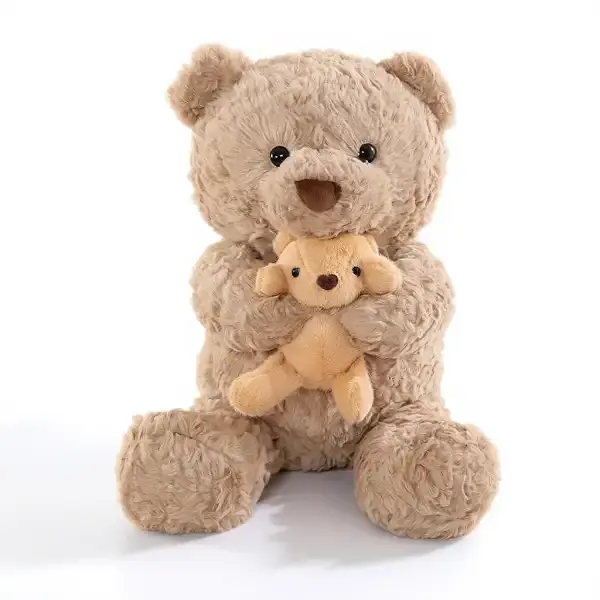 Игрушка-подушка Медведь с малышом и пледом 110x140 см бежевый плюшевый плед игрушка подушка детская ТМ COLORFUL HOME 509-33BE - фото 4