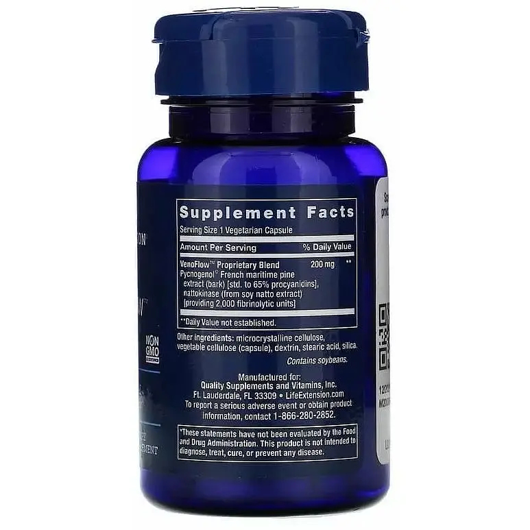 Добавка Life Extension VenoFlow поддержка и здоровье венозного кровотока 30 капсул - фото 2