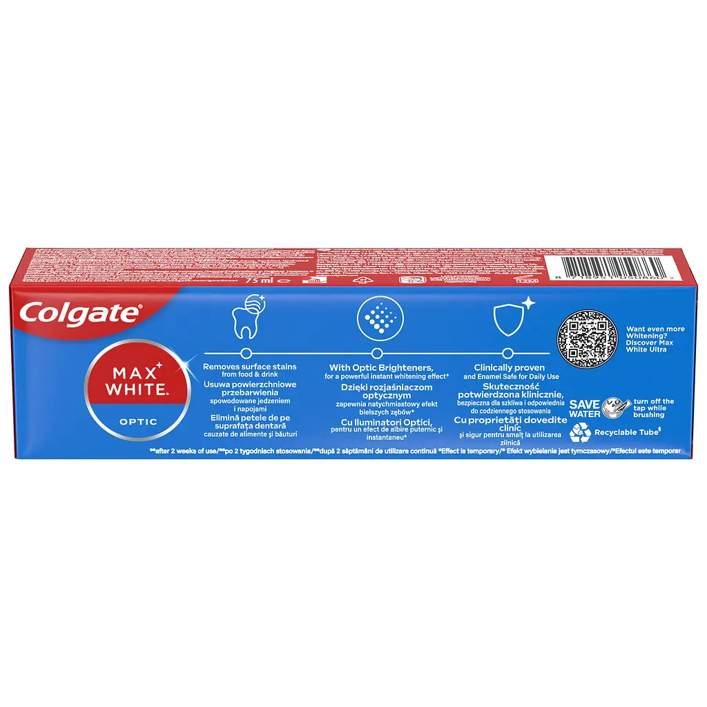 Зубна паста Colgate Max White Optic відбілююча для миттєвої яскравої усмішки 75 мл - фото 3