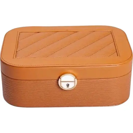 Скринька-органайзер для прикрас Yiwu із замком 26х18х9.5 см теракот HP-5-1BR - фото 5