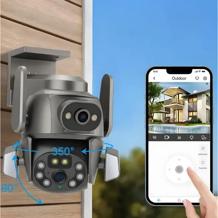 Камера відеоспостереження зовнішня камера вулична подвійна чорна WIFI DOUL CAM Q-821 FULL-HD 4Mp - фото 4