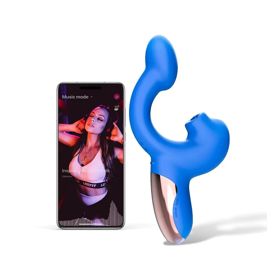 Смарт-вібратор Magic Motion Ponder Blue, подвійна стимуляція, віброяйце+язичок для клітора - фото 3