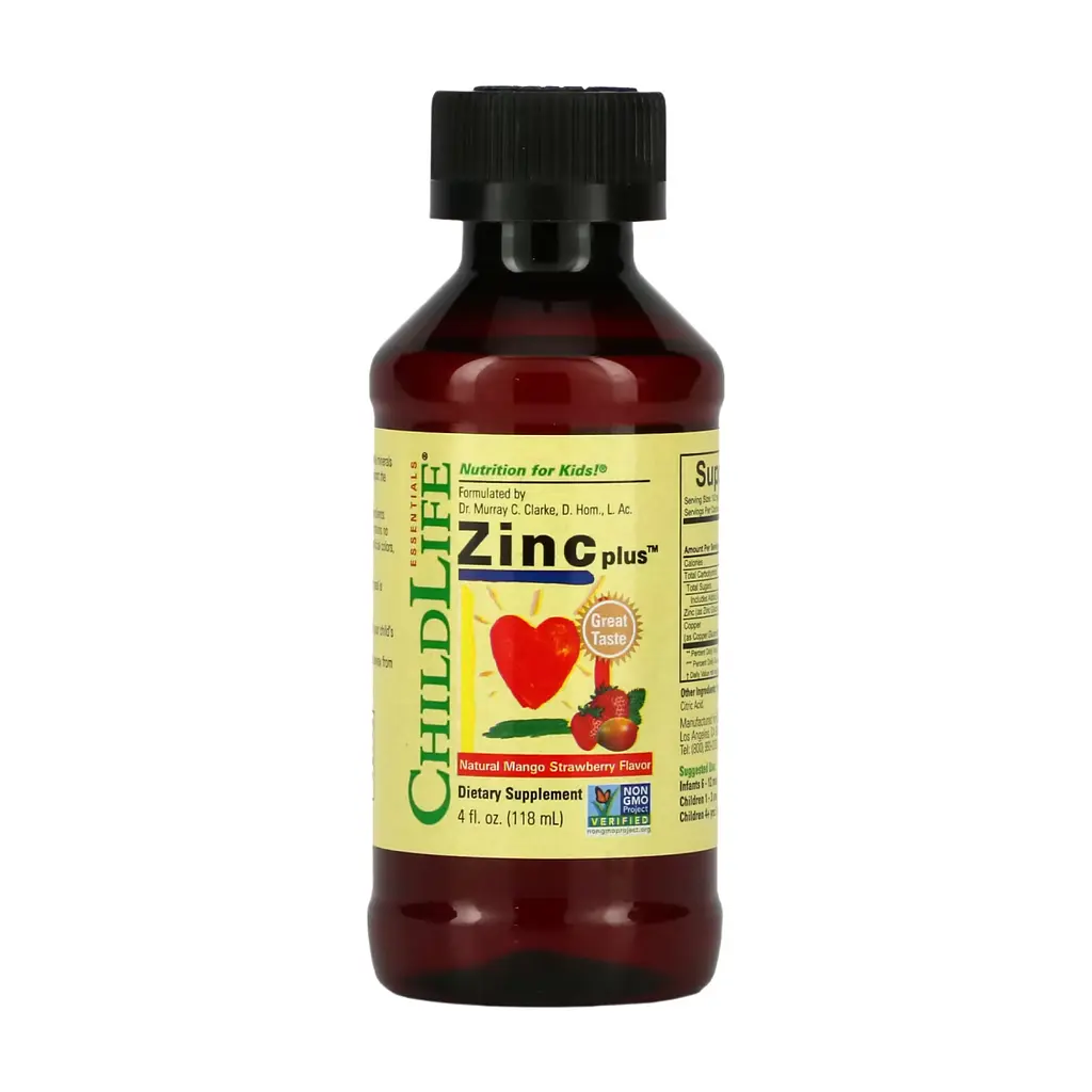 Вітаміни Zinc Plus Liquid - 118ml Natural Mango Strawberry