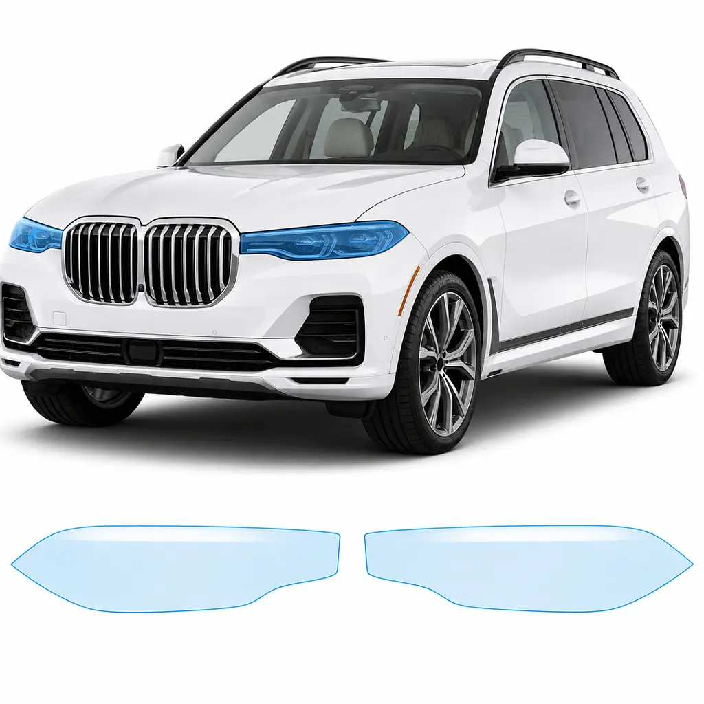 Антигравійна захисна бронеплівка за лекалами для BMW X7 G07 2019-2022 - оптика (фари та ПТФ)