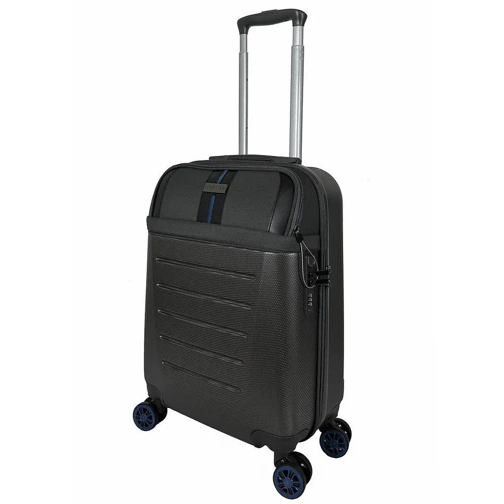 Валіза маленька Semi Line T5736-1 20 дюймів 55×38,5×22 см Темно-коричневий/Блакитні лінії - фото 3