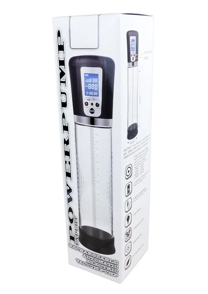 Вакуумная помпа для пениса B - Series Power Powerpump USB Rechargeable Automatic Electric Vacuum Pump (прозрачный) - фото 2