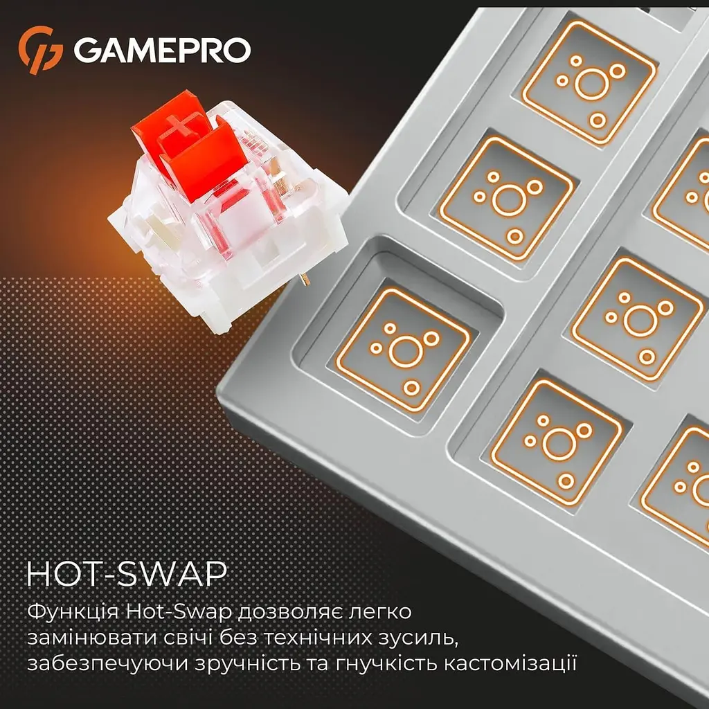 Клавіатура GamePro Genesis Joker 87% Red switches (MK124W) - фото 10