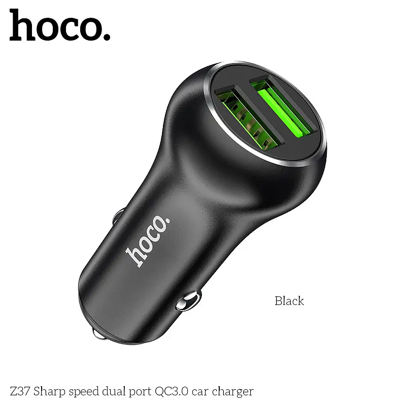 Зарядный – автомобильный адаптер HOCO Z37 Sharp speed 36W черный - фото 6