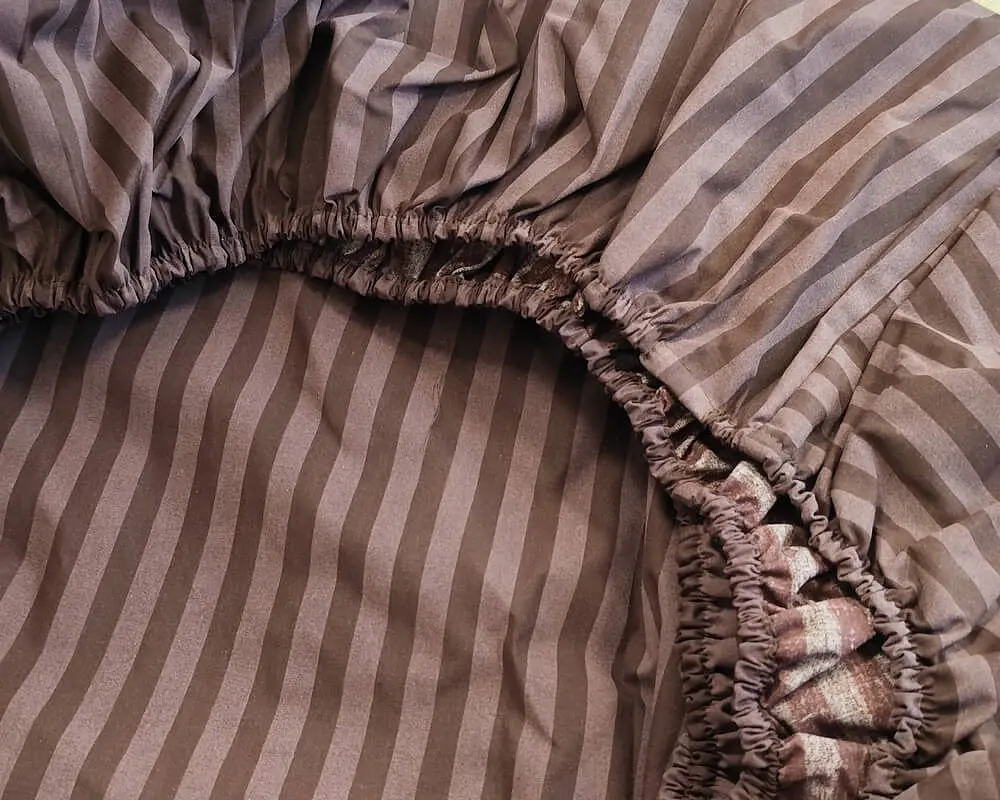 Простирадло на резинці LARA бязь-страйп dp11252 Brown 180х200х25 - фото 4