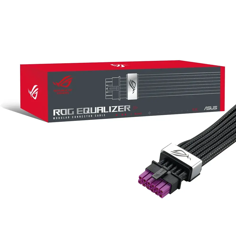 Кабель для відеокарти Asus ROG Equalizer 12V-2x6 ATX 3.1 & PCIe 5.1 Black (90YE00BN-B0QA00) - фото 4