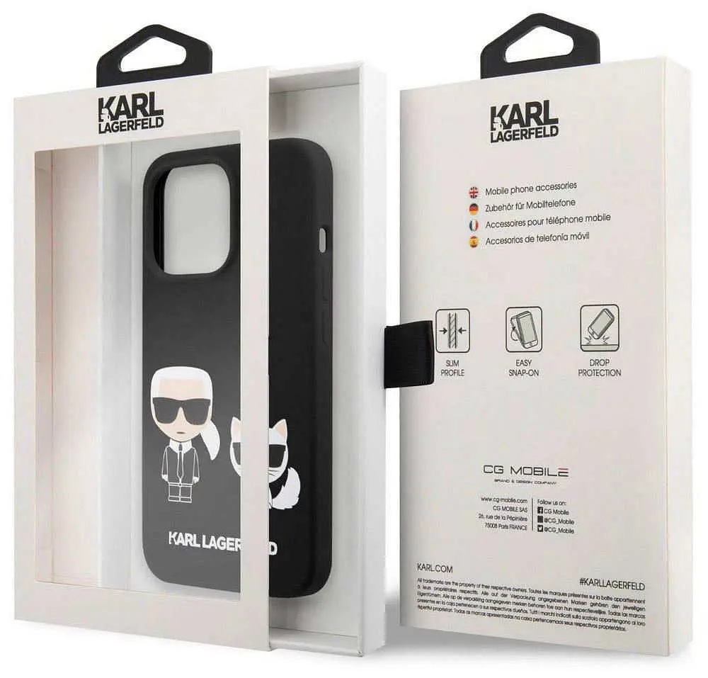 Чехол Karl Lagerfeld MagSafe Liquid SilicOne Karl and Choupette для iPhOne 14 Pro Max Black - фото 6
