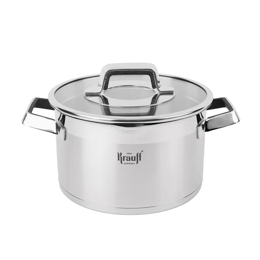 Набір кастрюль 8 предметів Krauff Moderne Schwarz + Сковорода універсальна 24 см Prime Chef та кришка скляна - фото 2