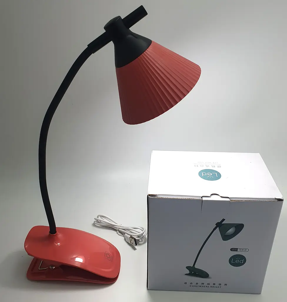 LED-лампа 4 W, сенсорна, світлодіодна, гнучка, 28 см, настільна, на прищіпці WinBoss YD03, рожева - фото 8