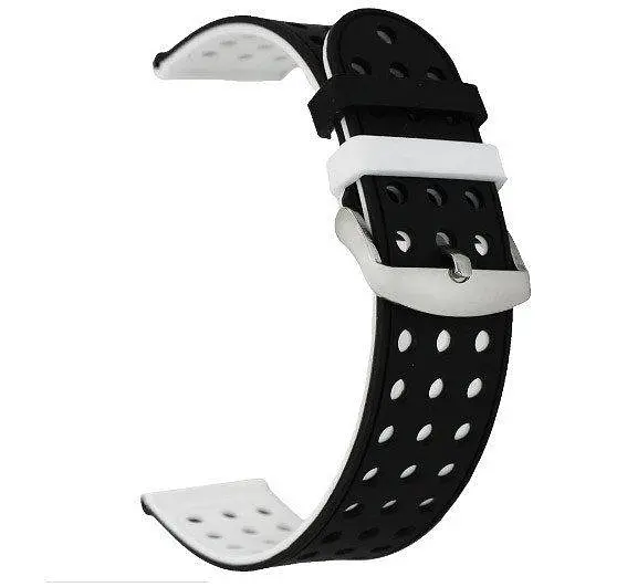 Двойной ремешок Primo с перфорацией для часов Samsung Galaxy Watch 42 мм (SM-R810) Black White - фото 2