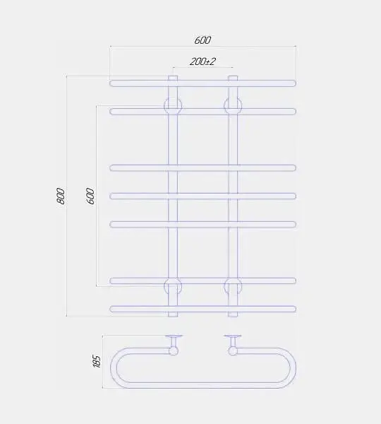 Полотенцесушитель водяной Deffi Британика П7 600x800 мм нижнее подключение 30412 - фото 3