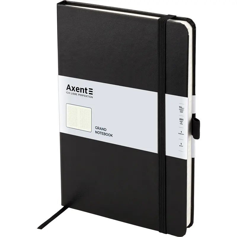 Книга записна Axent Partner Grand A4 в клітинку 100 аркушів чорна (8203-01-A) - фото 2