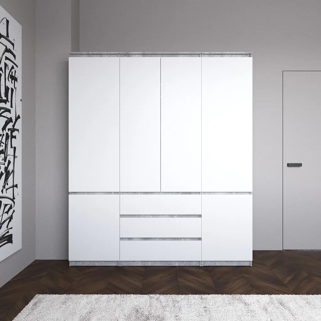 Шафа для одягу Vays зі штангою та полицями, 3 шухляди, комплект R9+R22-2 - фото 9