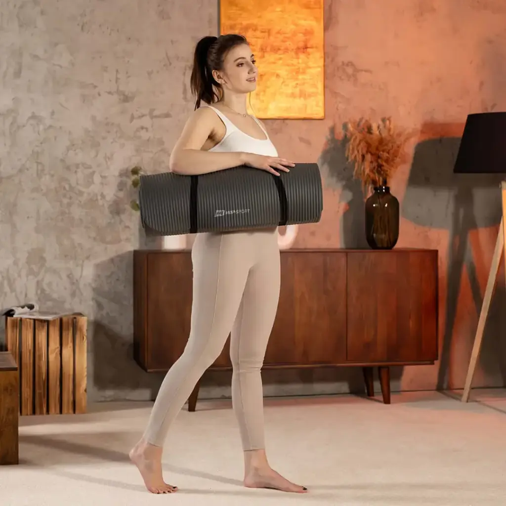 Коврик для йоги Hop-Sport HS-NB015GM NBR 1.5 см графитовый - фото 9