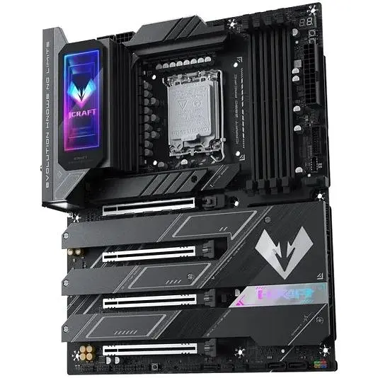 Материнська плата Maxsun LGA1851, iCraft Z890 PACIFIC, Z890, 4xDDR5, Int.Video(CPU), 4xSATA3, 1xPCI-E 16x 5.0, 1x PCI-E 8x 5.0, 2xPCI-E 4x 4.0, 4xM.2, RTL8126, 9xUSB3.2, 2xType-C, DP/HDMI, WIFI7+BT5.4, 16 Phase, Debug, ARGB, ATX - фото 4
