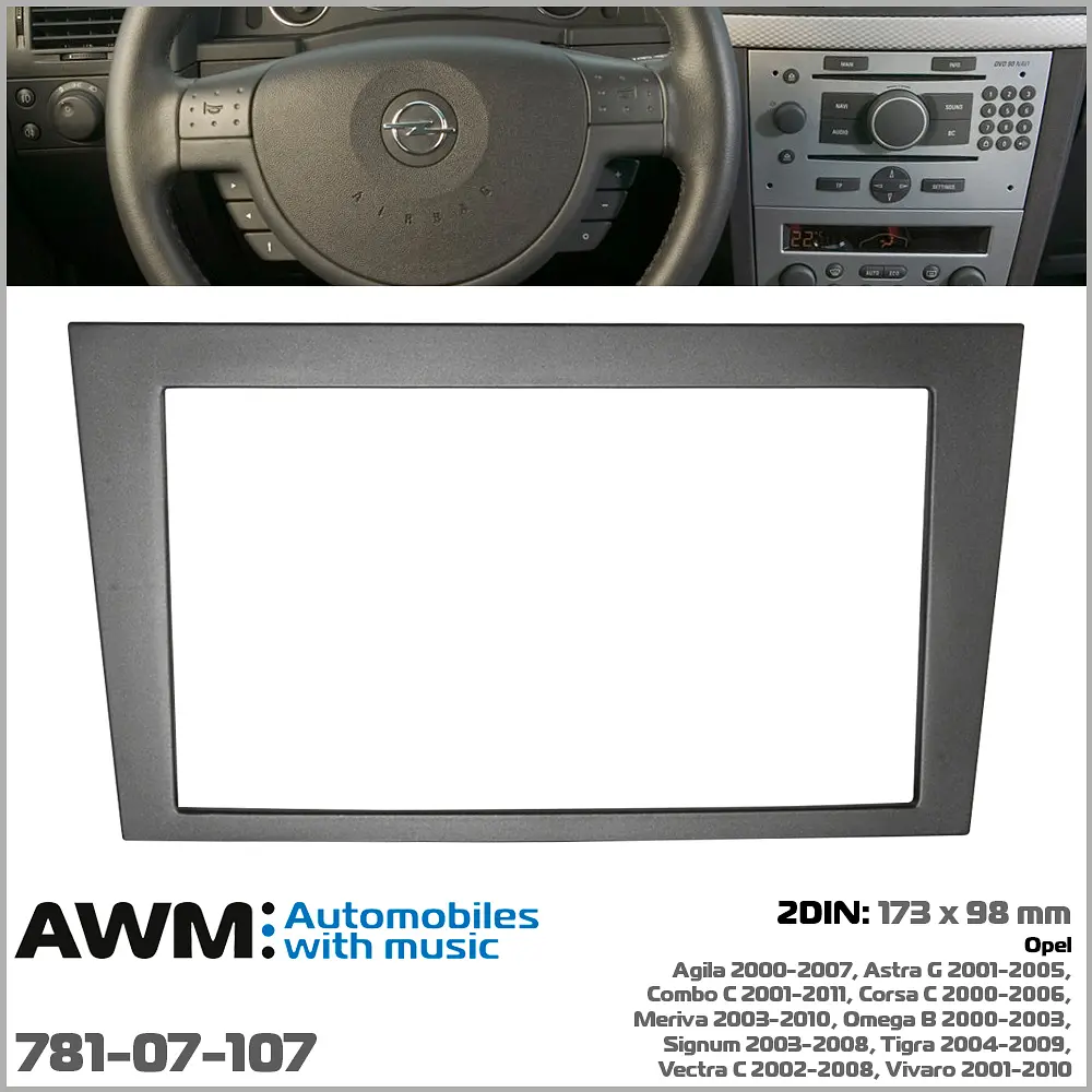Переходная рамка Opel Agila, Combo, Corsa, Meriva, Omega, Signum, Tigra, Vectra, Vivaro AWM 781-07-107 - фото 6