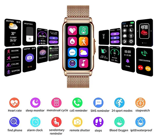 Часы Smart Mioband Nano+ Pink, 2 ремешка - фото 5