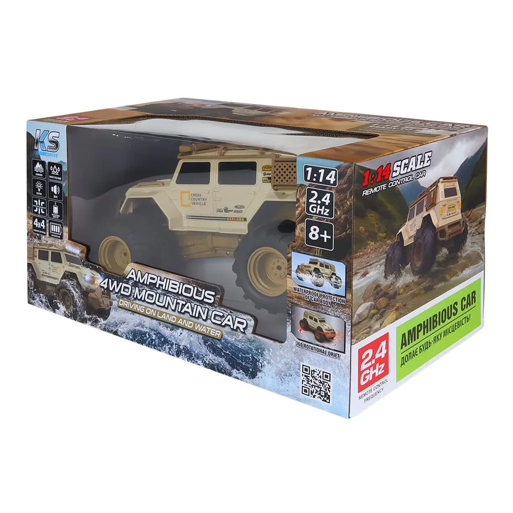 Автомобіль KS DRIVE на р/к – AMPHIBIOUS 4WD (1:14, 2.4 ГГц, акум. 3,7 V, світло, звук) KS Drive SL-8018ARH - фото 3