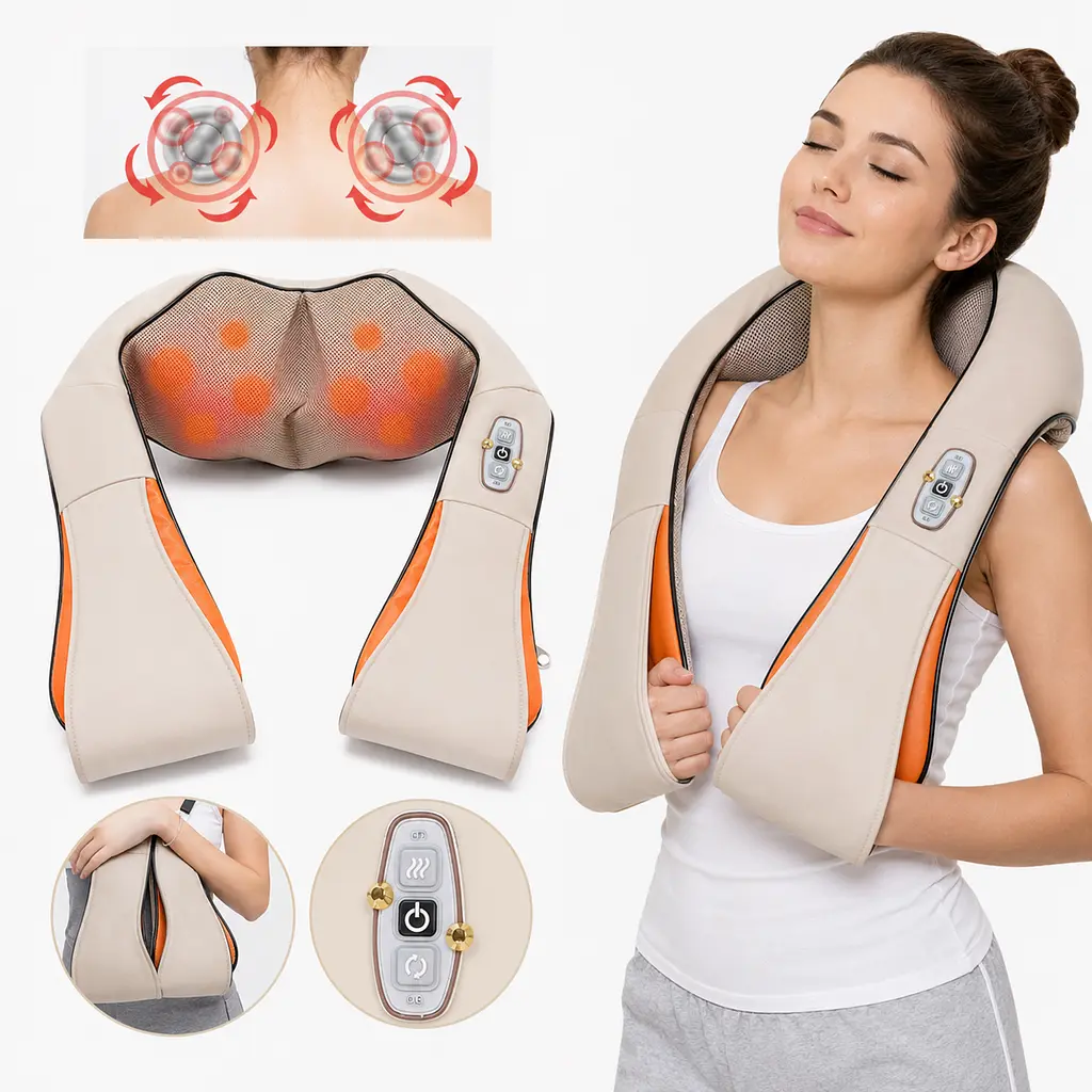 Масажер для шиї та плечей Massager of Neck Kneading Бежевий - фото 2