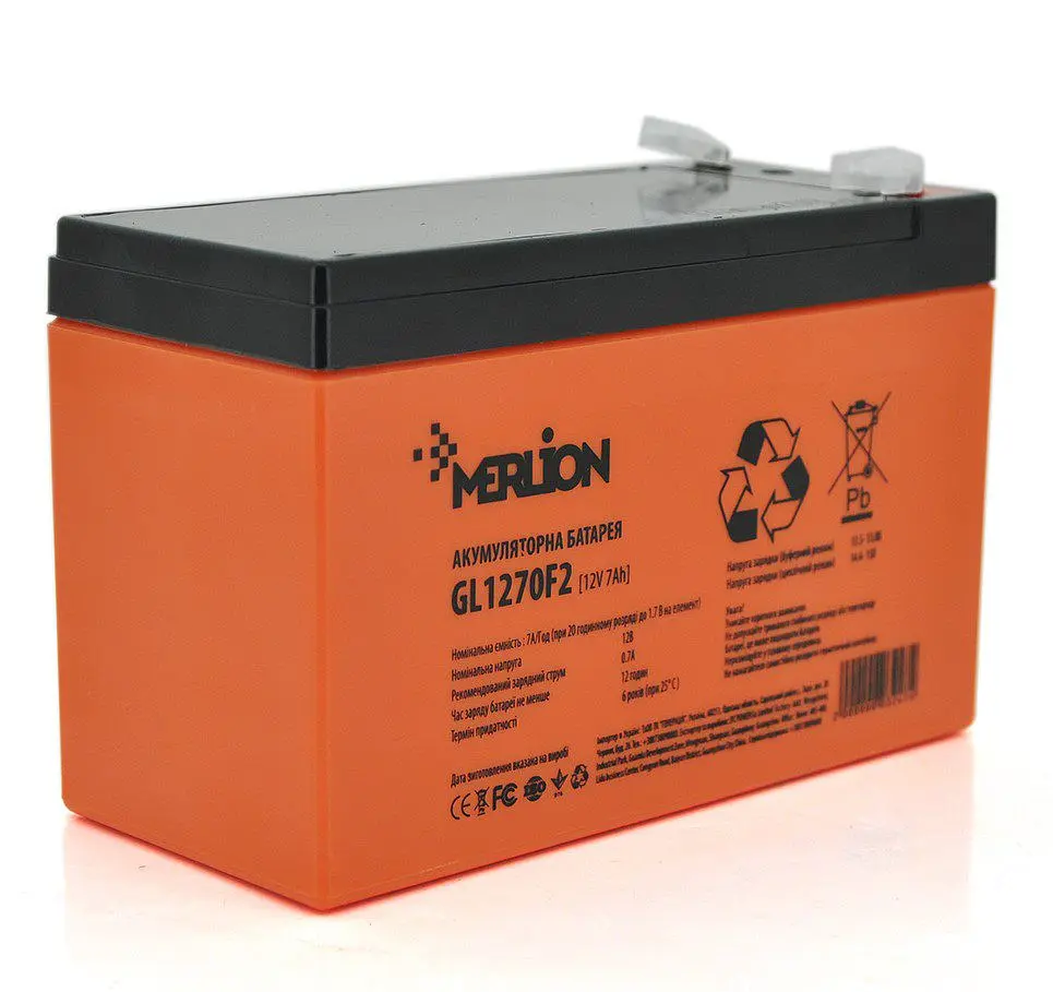 Акумуляторна батарея GEL MERLION GL-1270-F2 12 V 7 Ah