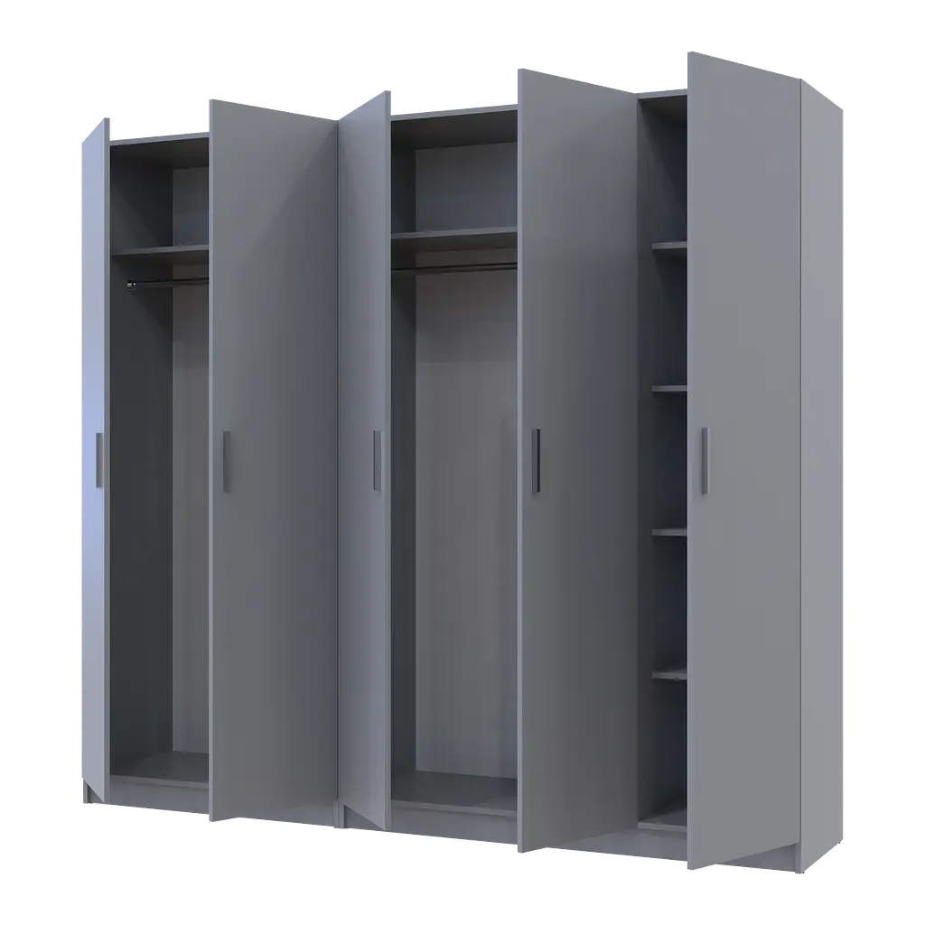 Шафа для одягу комплект Промо Сірий 2+3 ДСП 225х48х204 (80737767) - фото 4