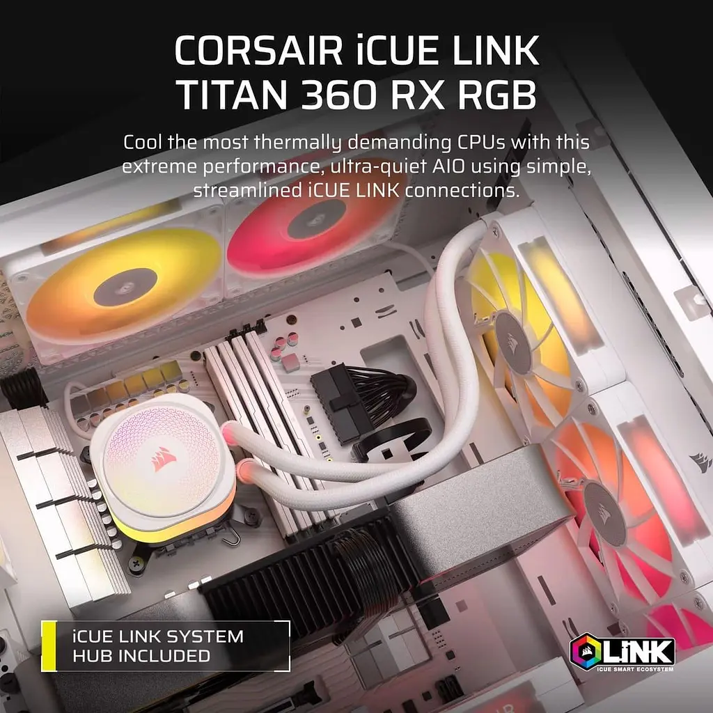 СВО Corsair iCUE LINK TITAN 360 RX RGB White (CW-9061021-WW) - фото 7