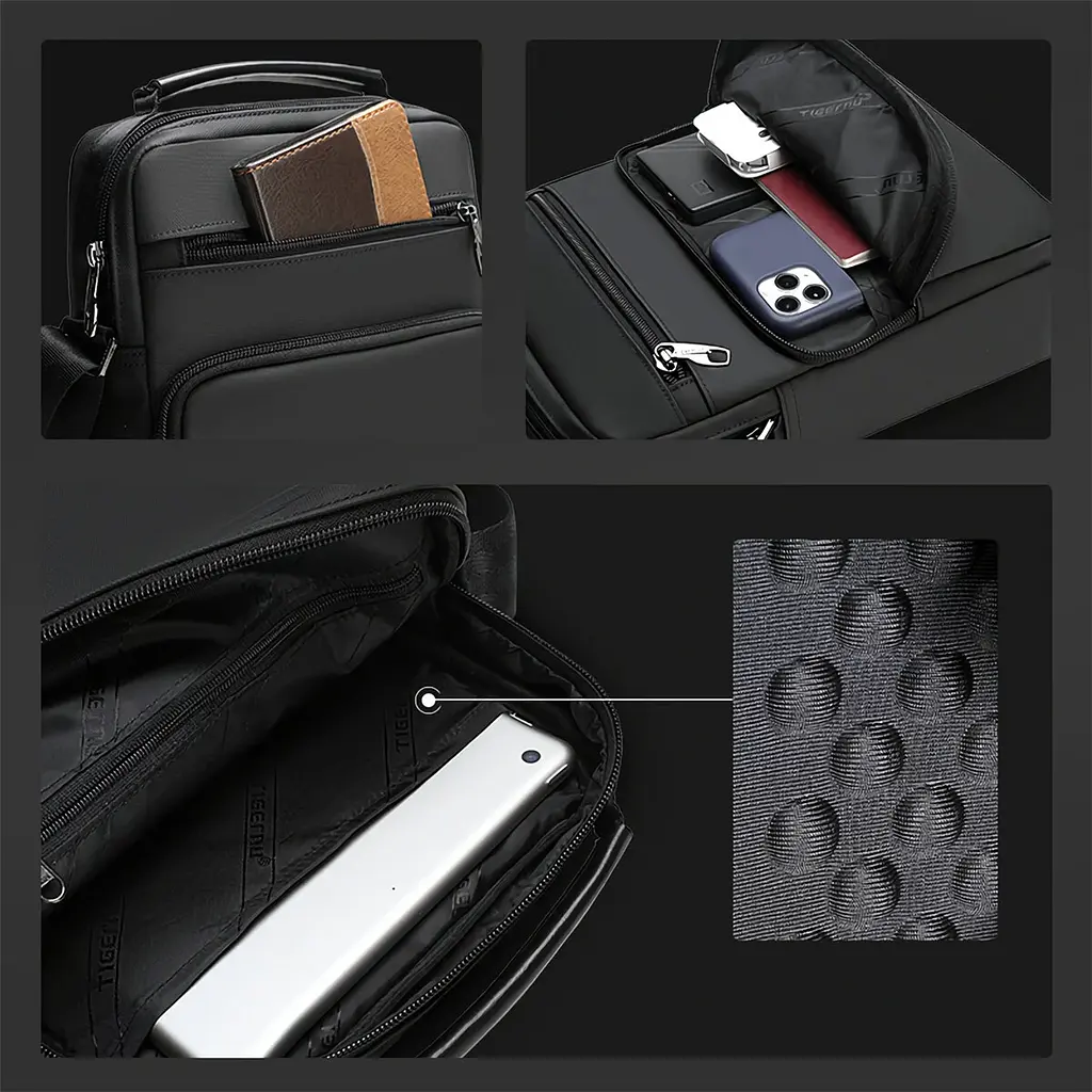 Міська сумка через плече Tigernu T-L5200 4л з відсіком для планшета 7.9'' Black (17065) - фото 4