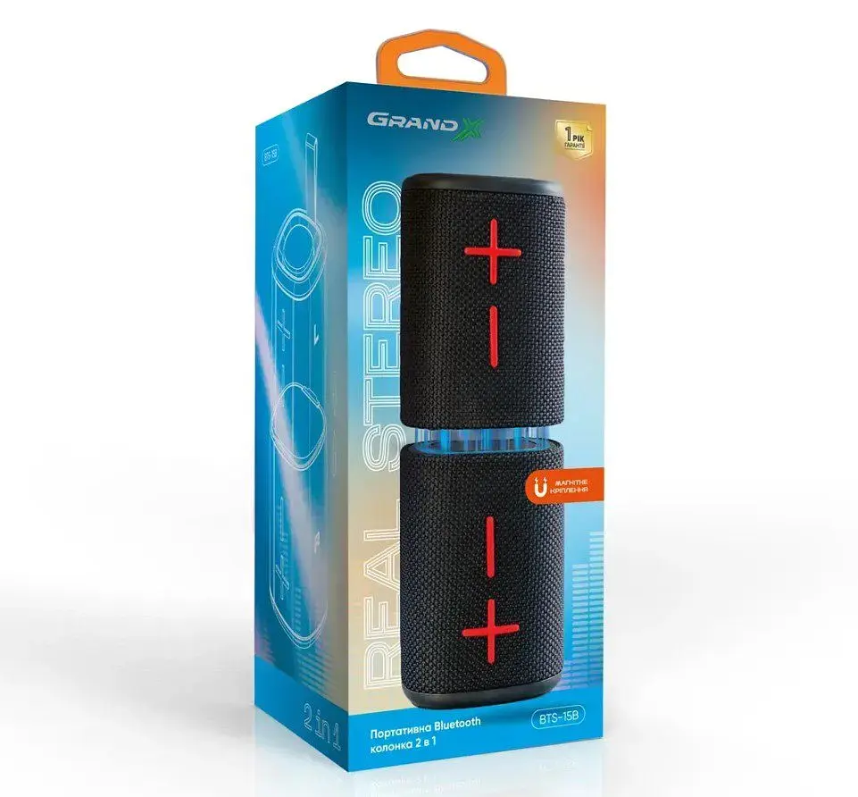 Портативна колонка Bluetooth 5.3 2in1 Grand-X BTS15 DB 20Вт - фото 5
