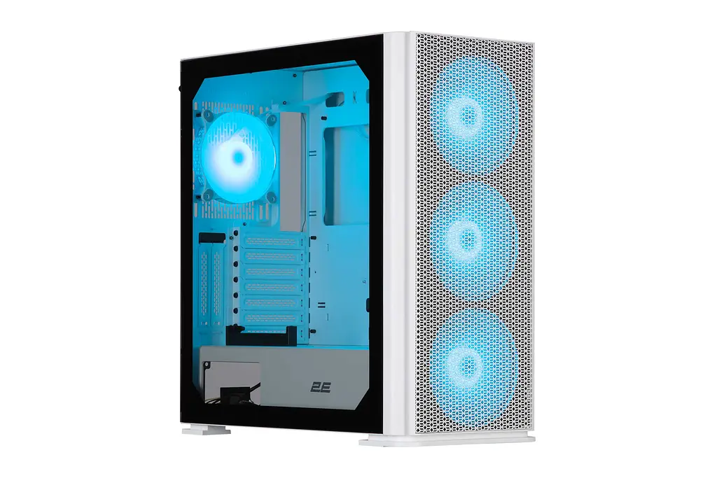 2E Gaming Корпус Vertex GI01W без БП 2xUSB3.0, 1xUSBType-C, 3x140мм ARGB, 1x120мм ARGB, VGA 380мм, LCS ready, контроллер с пультом, TG Side Panel, EATX, белый - фото 5