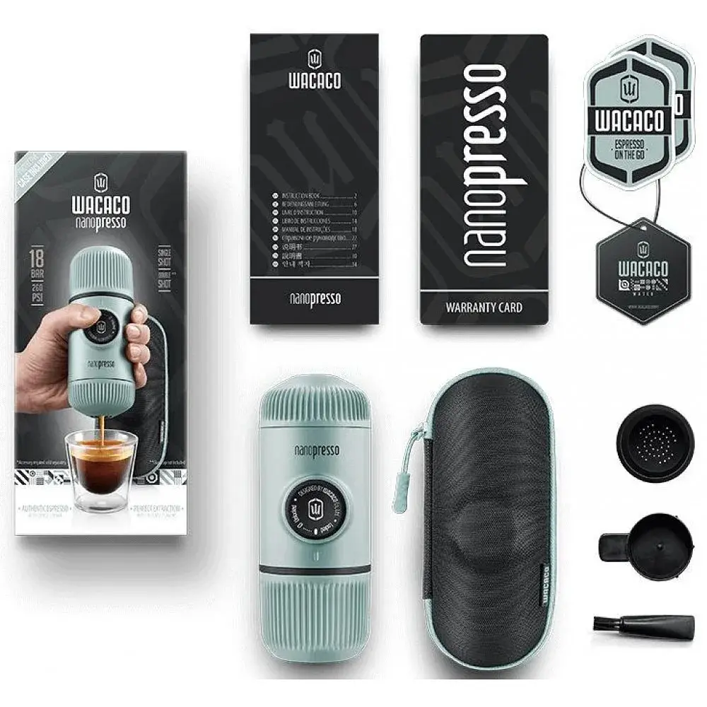 Кавоварка портативна Wacaco Nanopresso Moss Green з кейсом М'ятний (1100-4897066230344) - фото 2