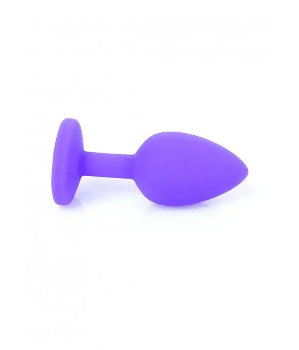 Анальна пробка із кристалом B-Series Jewellery Purple Silikon Plug Small Red Diamond, 7х2.7 см, фіолетовий з червоним - фото 6
