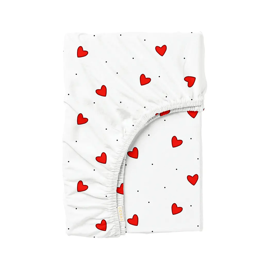 Простирадло на резинці для коляски та люльки 40x80 CHERRY HEARTS COSAS (4822052455210)