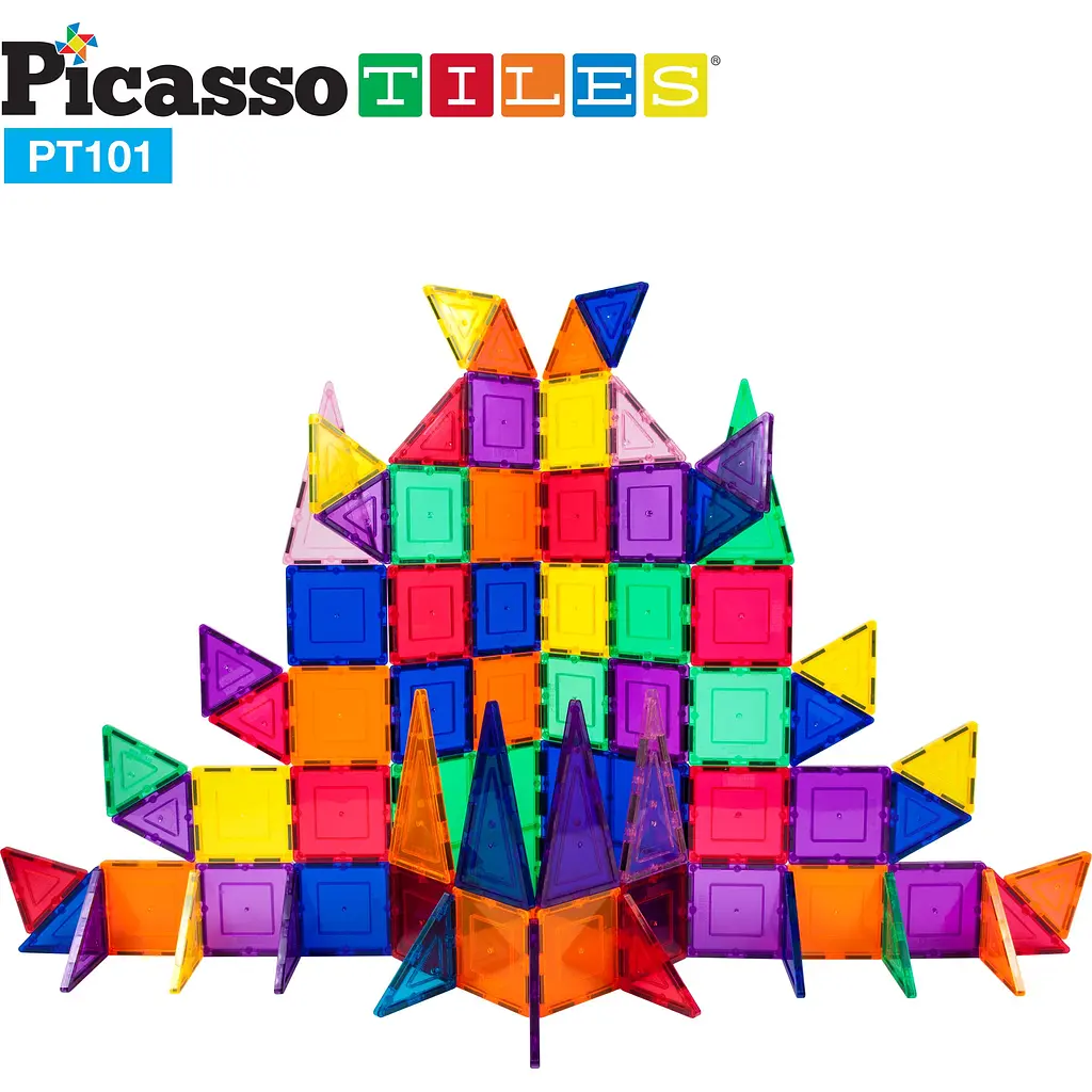 Конструктор магнитный Picasso Tiles Magnetic Building Blocks 101 деталь (PT101) - фото 2