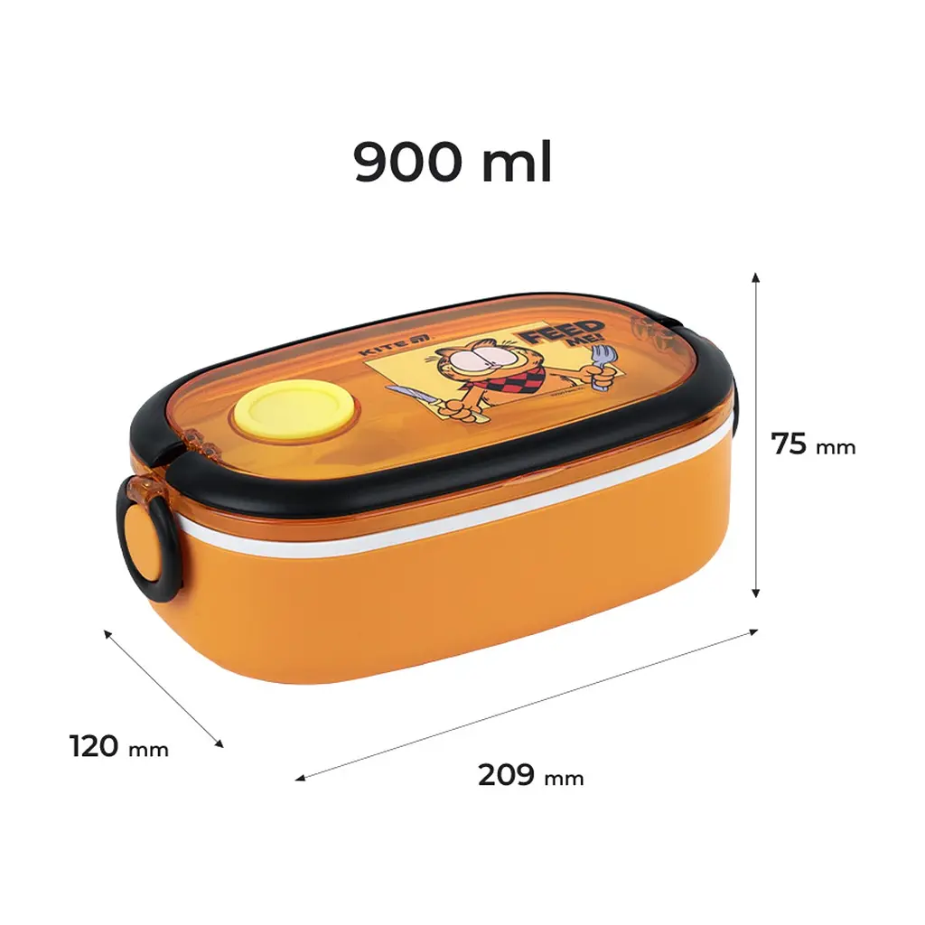 Ланч-бокс дитячий Kite Garfield , 900 мл, помаранчевий (GF25-1180) - фото 2