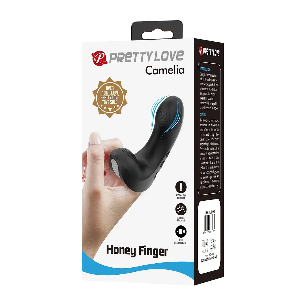 Вибратор Pretty Love Camelia Honey Finger 9.6 см (черный) - фото 11