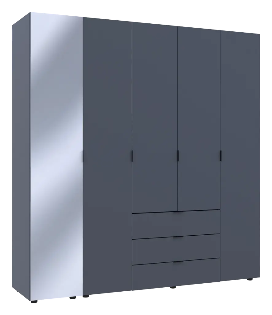 Шафа для одягу Doros Гелар Графіт 4ДСП/Дзеркало 194х49.5х203.4 (42002161) - фото 6